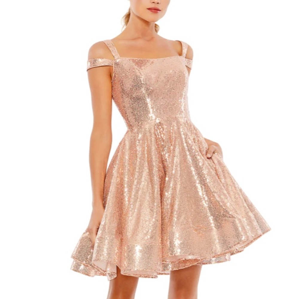 NWT SEQUINED CUT OUT SHOULDER SKATER DRESS PROM/HOMECOMING/PAGEANT